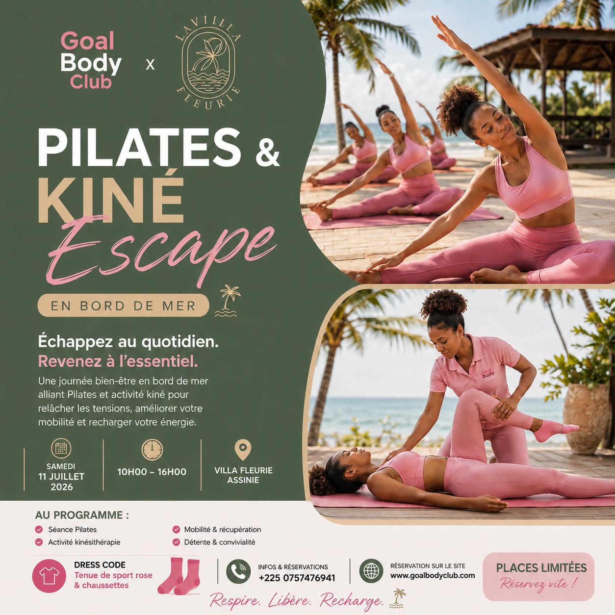 GoalBody Club x La Villa Fleurie – Pilates & Kiné Escape | Assinie